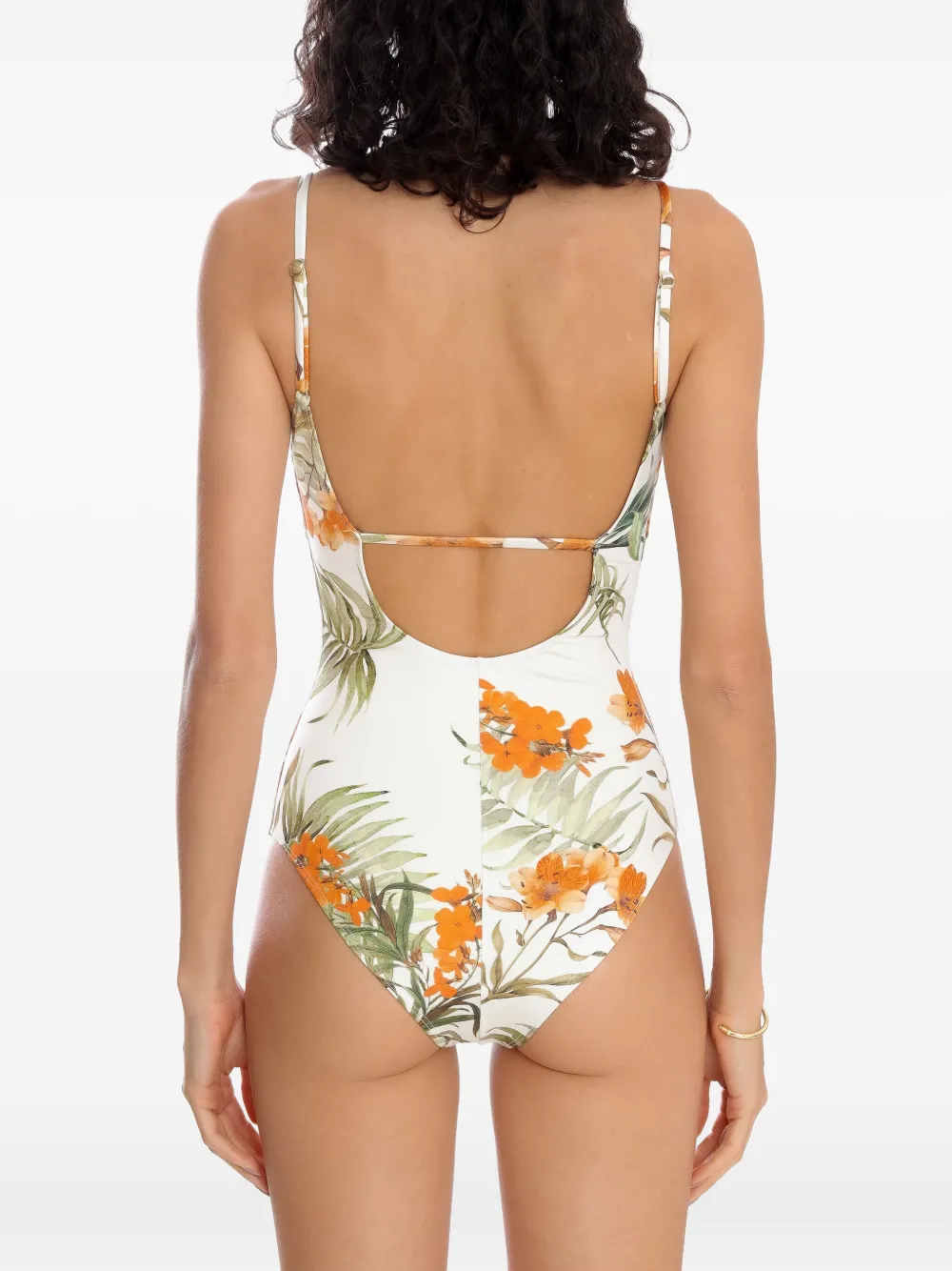 Brigitte Emilly badpak met bloemenprint Wit