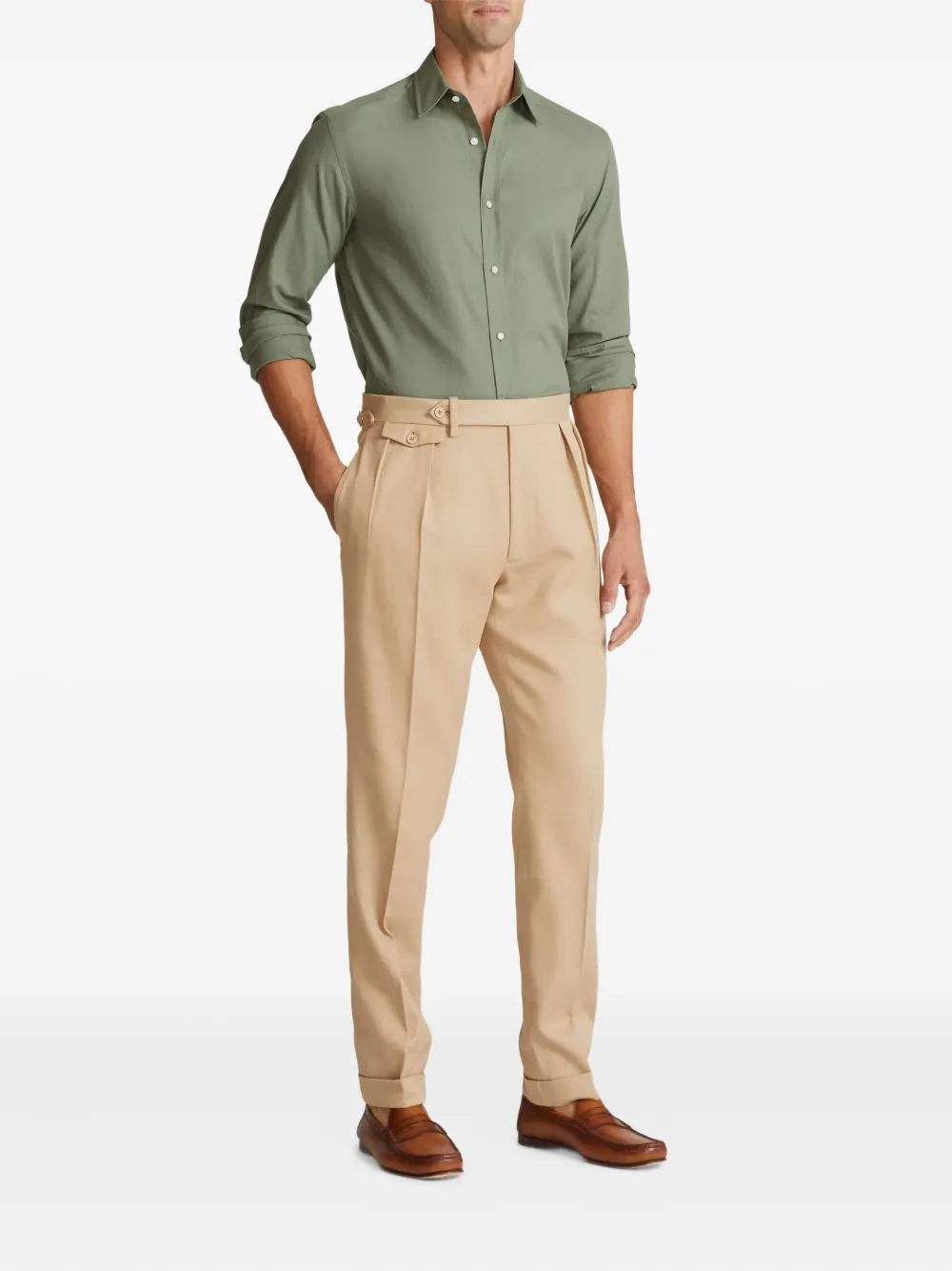 Ralph Lauren Purple Label 长袖衬衫 | 绿色 | FARFETCH CN