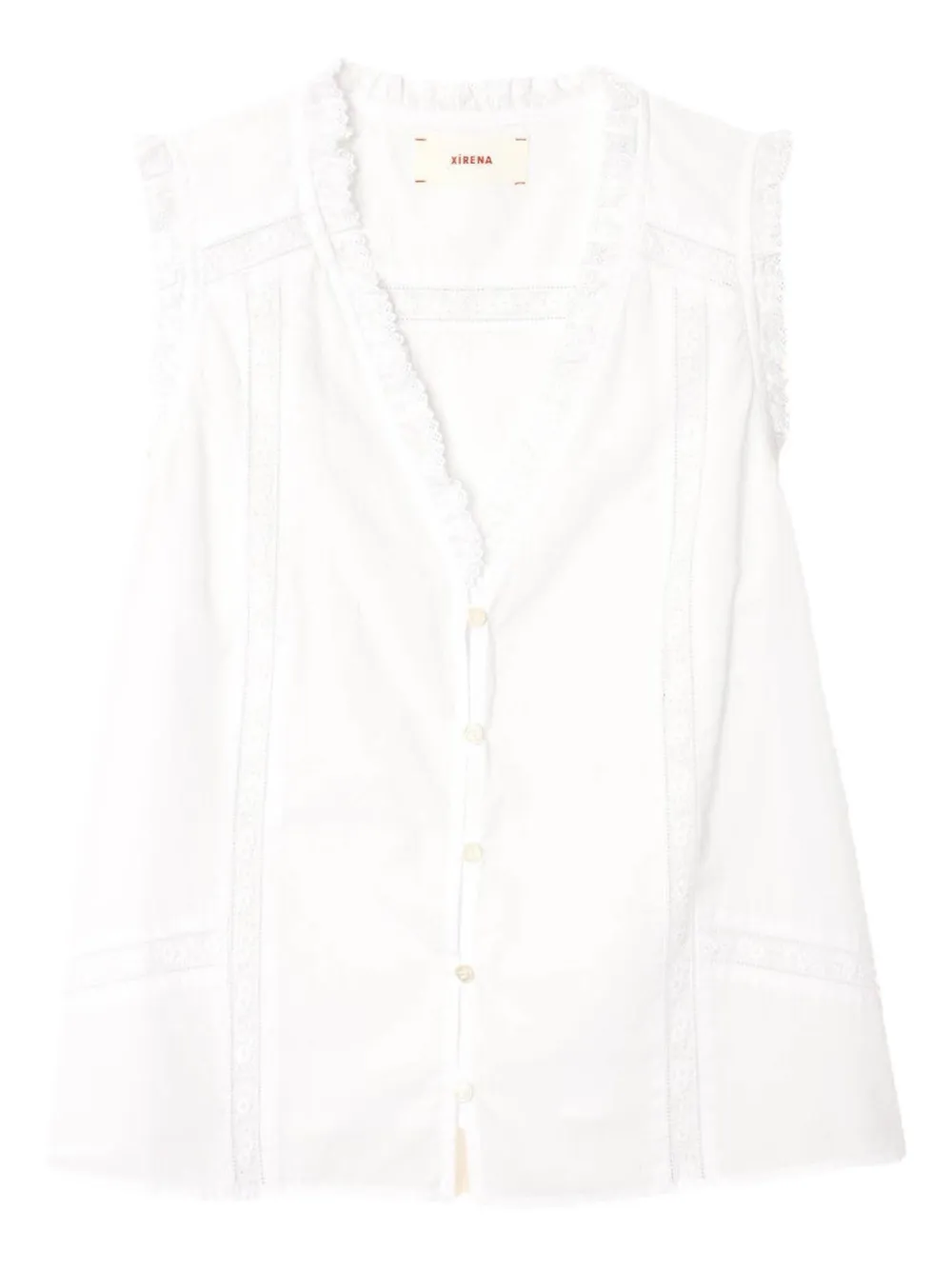 Xirena sleeveless ruffled top | White | Image 1