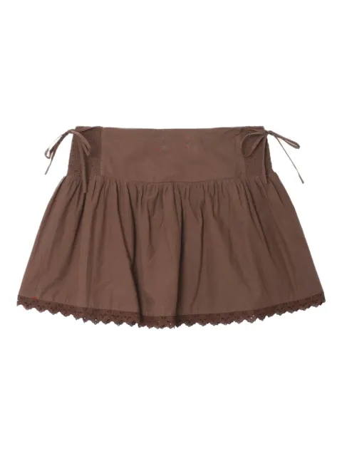 Xirena Paloma lace-trimmed smocked skirt