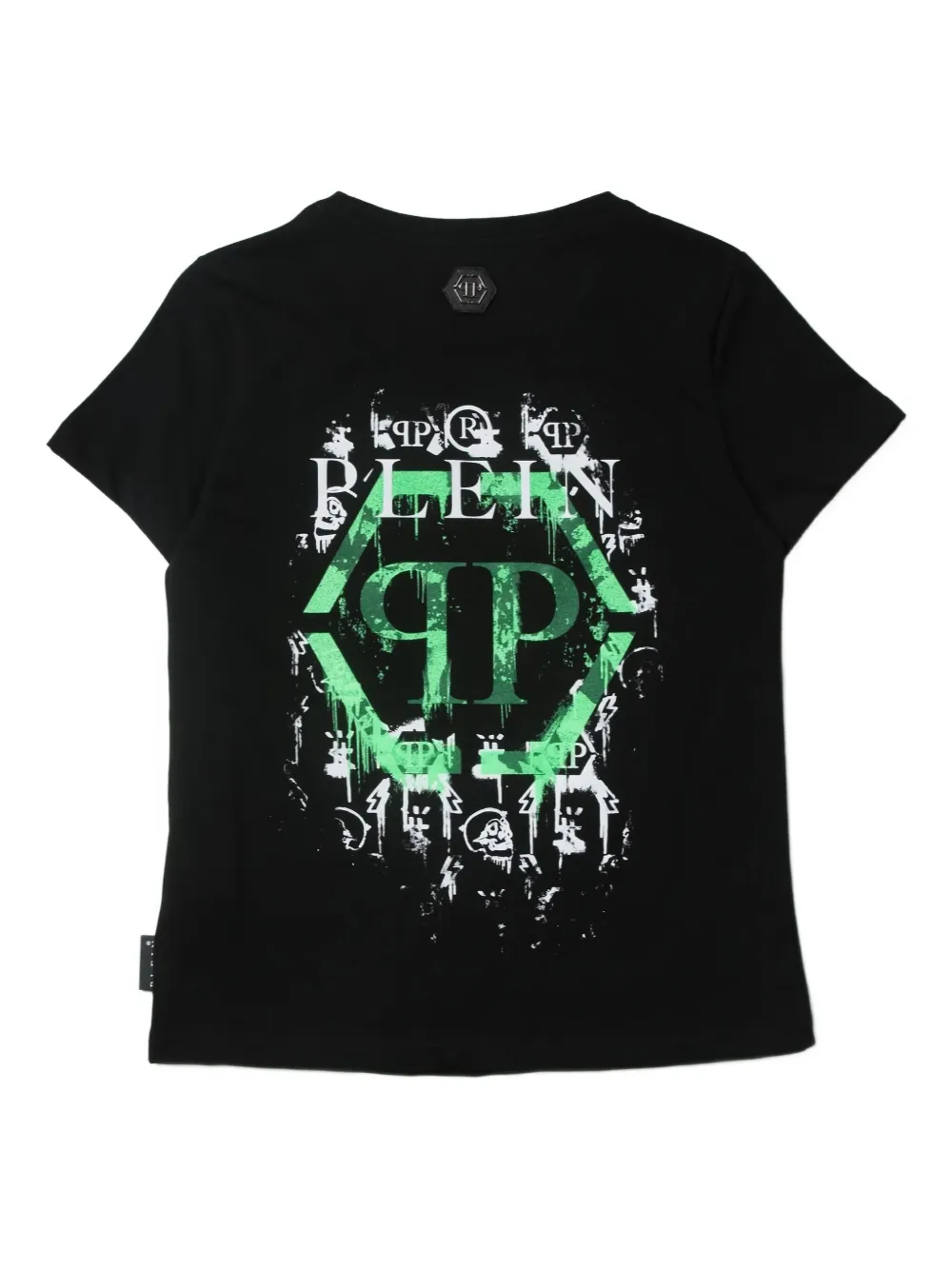 Philipp Plein Junior T-shirt met doodskoppatroon Zwart