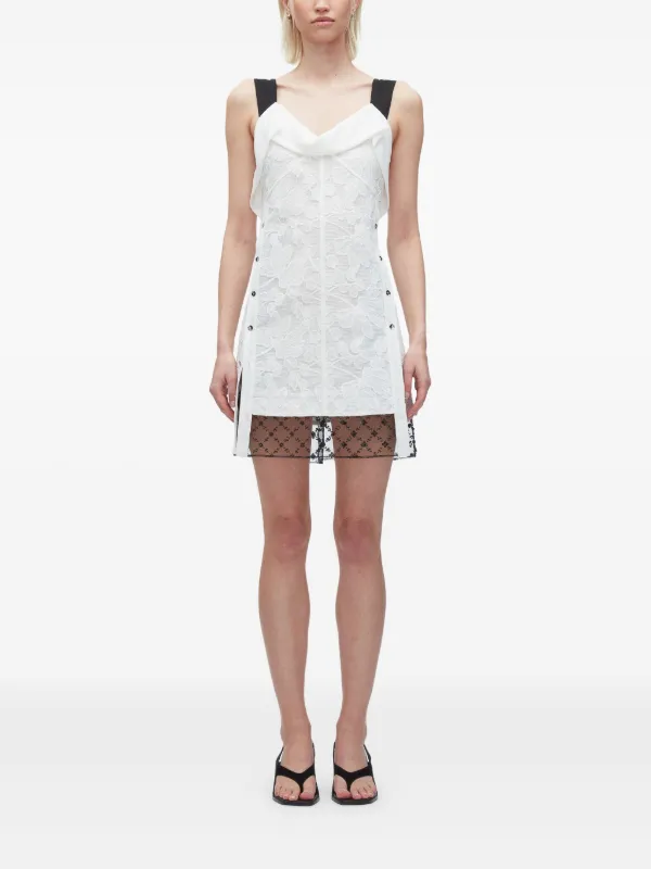 3.1 Phillip Lim lace-insert Eyelet Mini Dress | White | FARFETCH AE