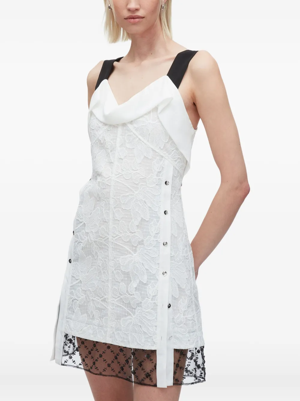 3.1 Phillip Lim lace-insert eyelet mini dress Wit