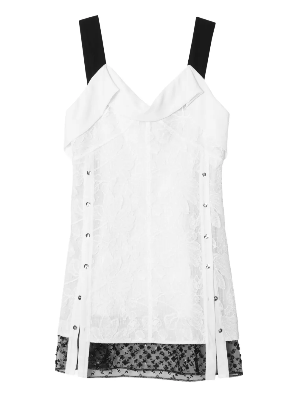 3.1 Phillip Lim lace-insert eyelet mini dress Wit
