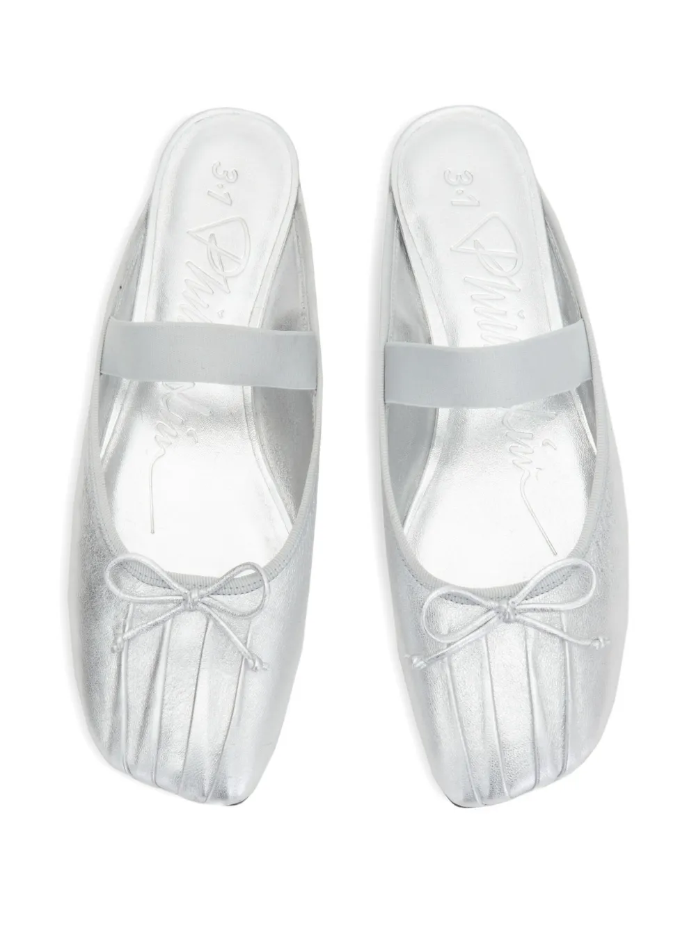 3.1 Phillip Lim bow-detail elasticated-strap mules Silver