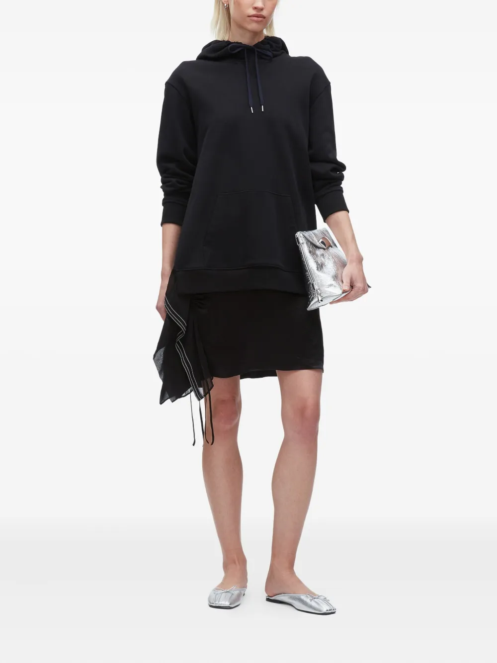 3.1 Phillip Lim hooded layered dress Zwart