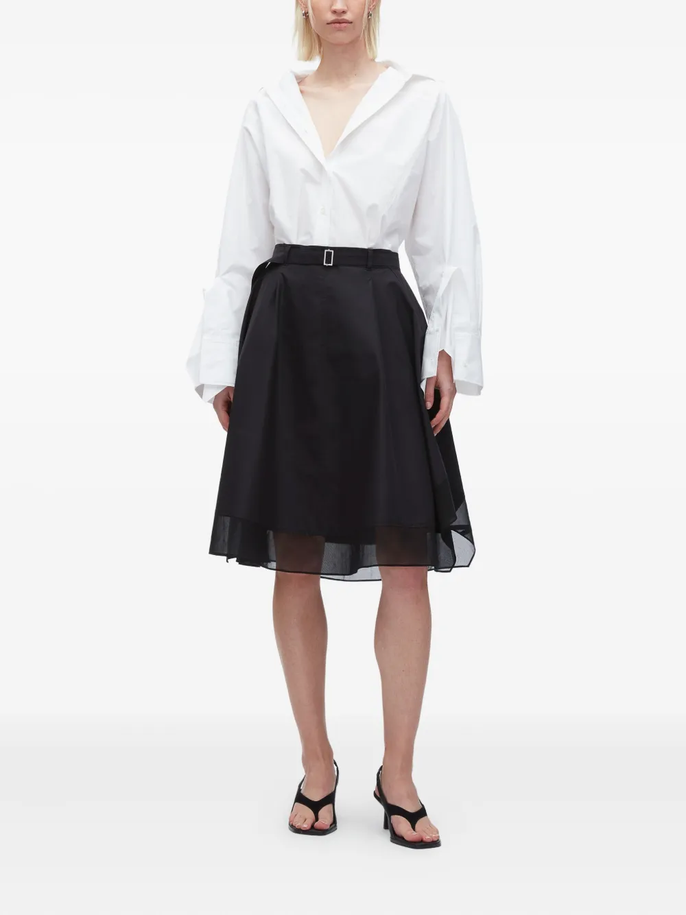 3.1 Phillip Lim belted layered skirt Zwart