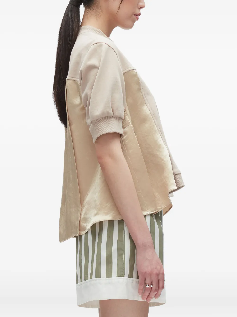 3.1 Phillip Lim panelled cotton T-shirt Beige