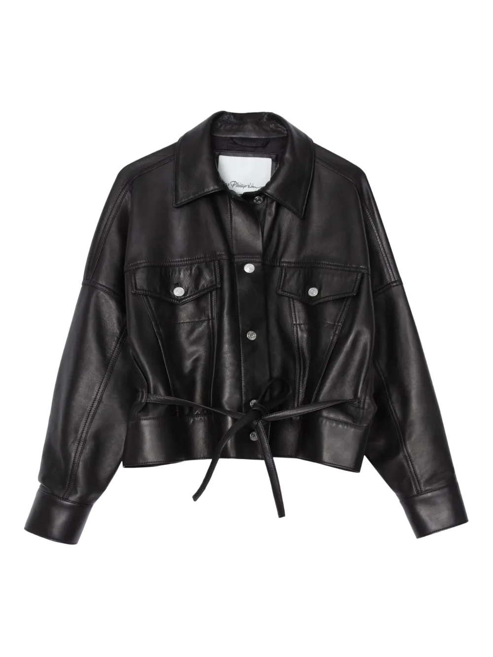 3.1 Phillip Lim belted leather shirt jacket - ブラック 3.1 Phillip Lim belted leather shirt jacket - ブラック