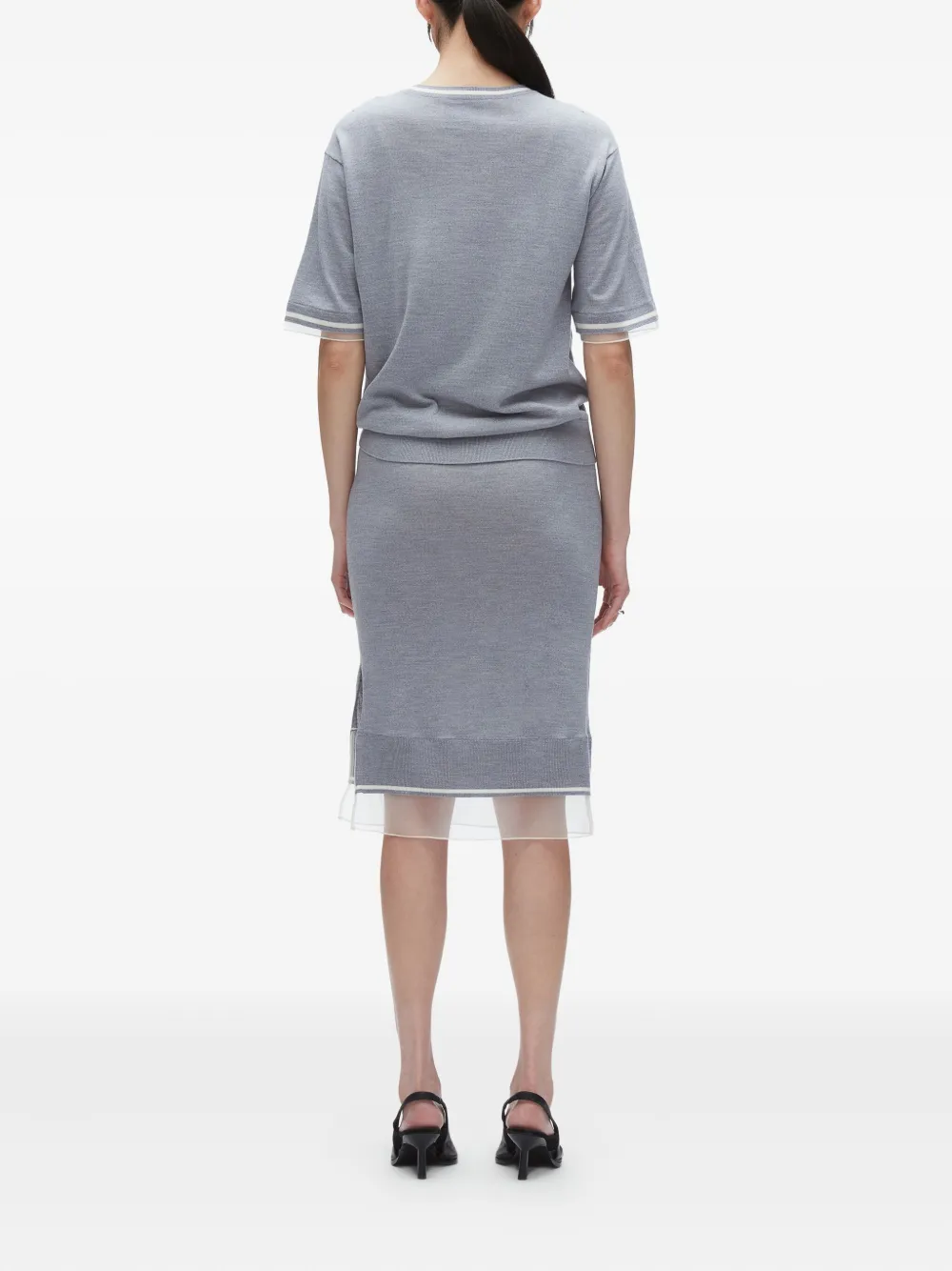 3.1 Phillip Lim knot-detail merino midi dress Grijs