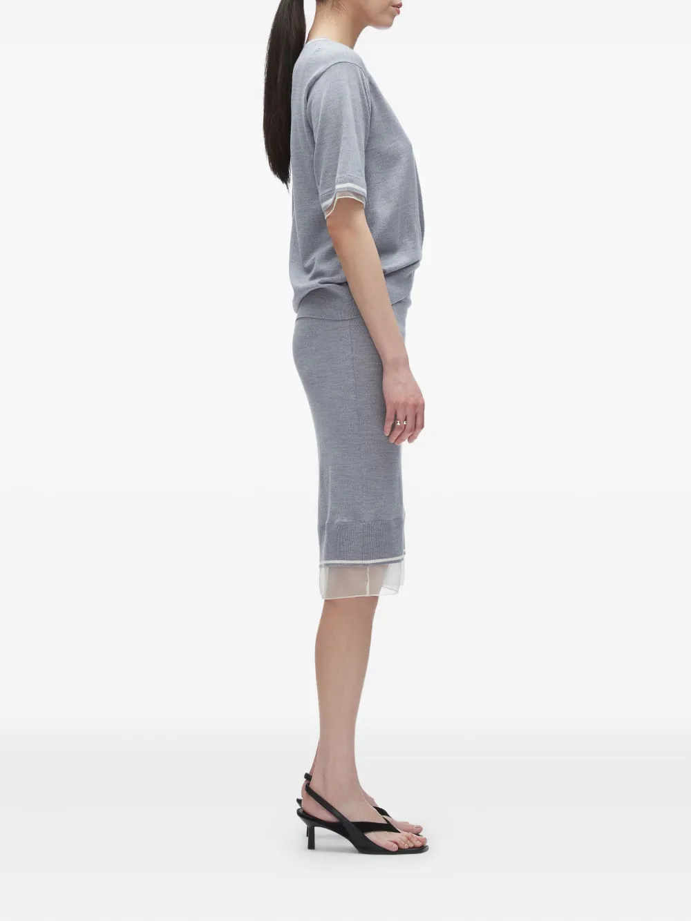 3.1 Phillip Lim knot-detail merino midi dress Grijs