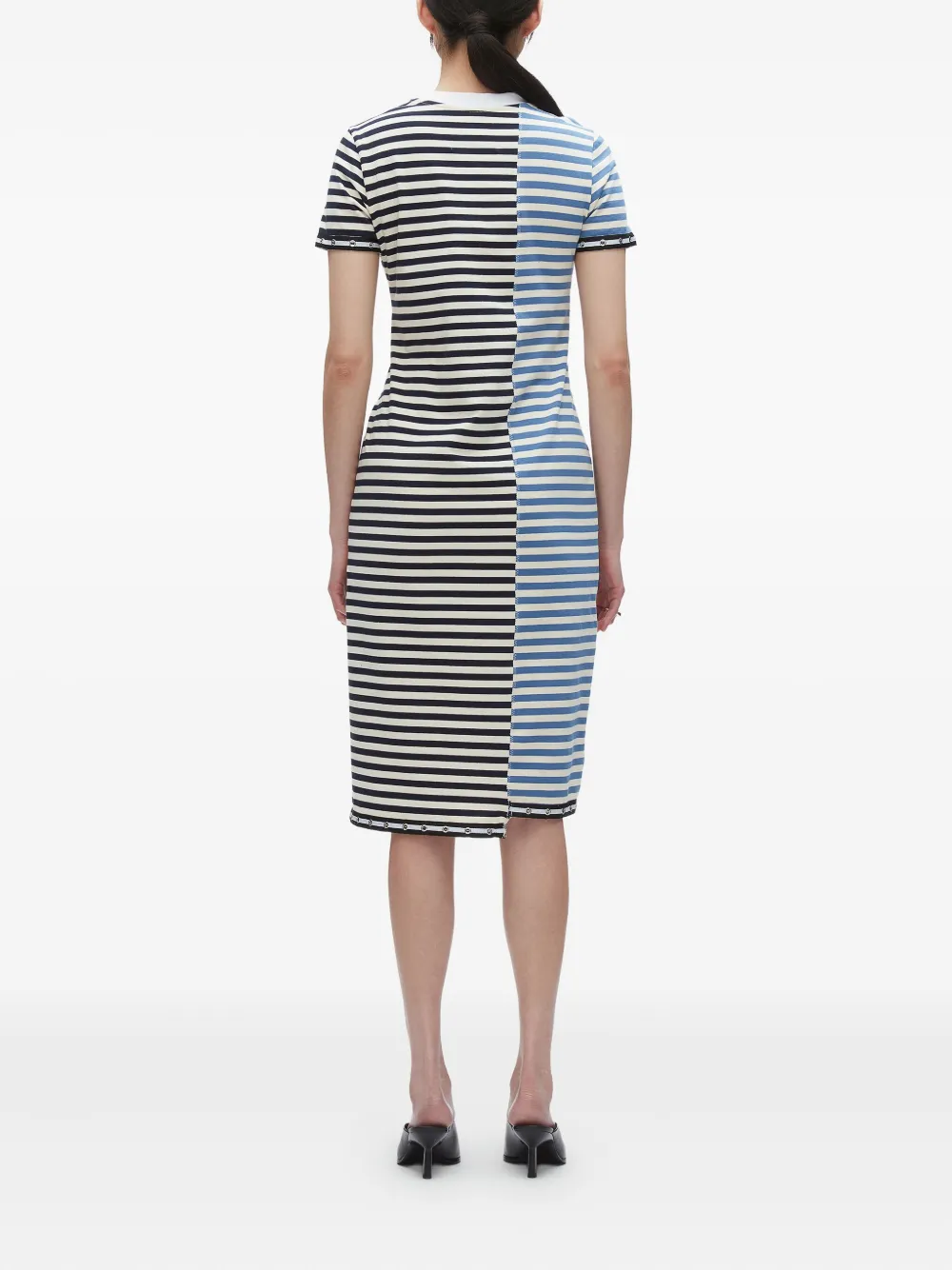 3.1 Phillip Lim striped panelled midi dress Zwart