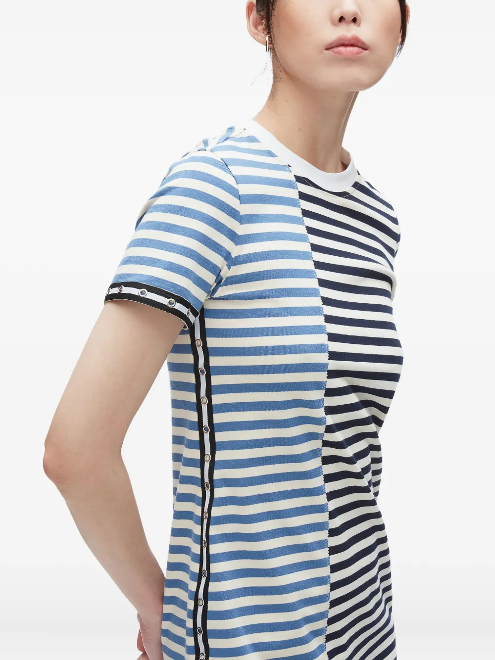 3.1 Phillip Lim striped panelled midi dress Zwart