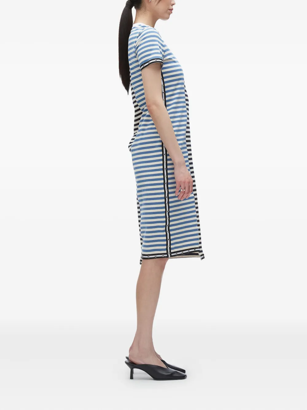 3.1 Phillip Lim striped panelled midi dress Zwart
