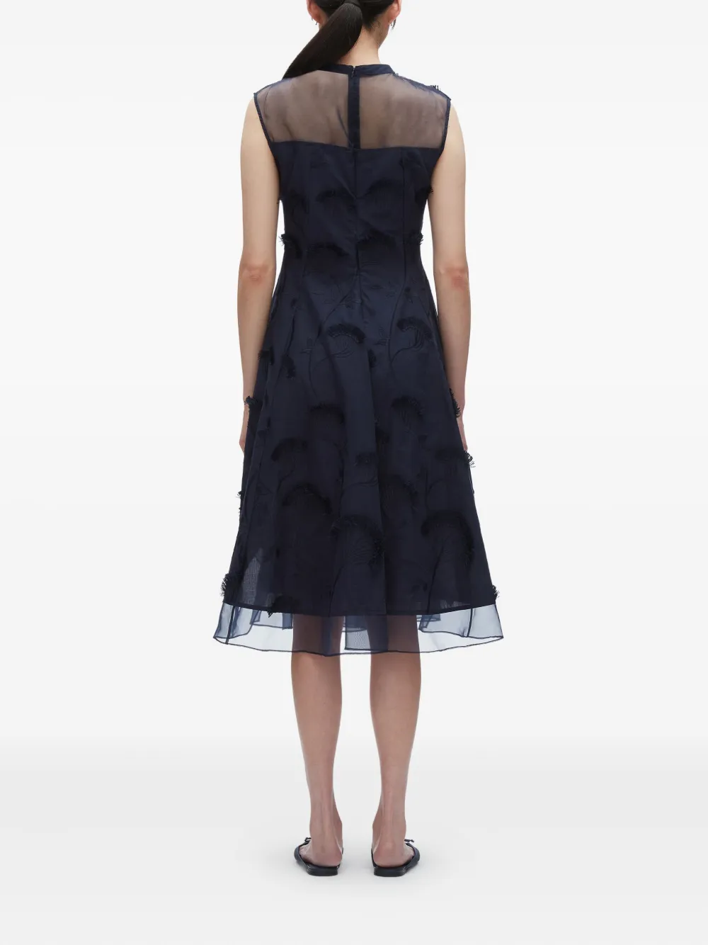 3.1 Phillip Lim floral-embroidered sleeveless midi dress Blauw
