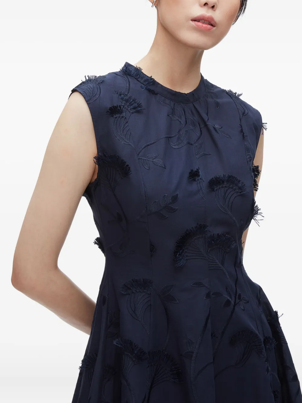 3.1 Phillip Lim floral-embroidered sleeveless midi dress Blauw