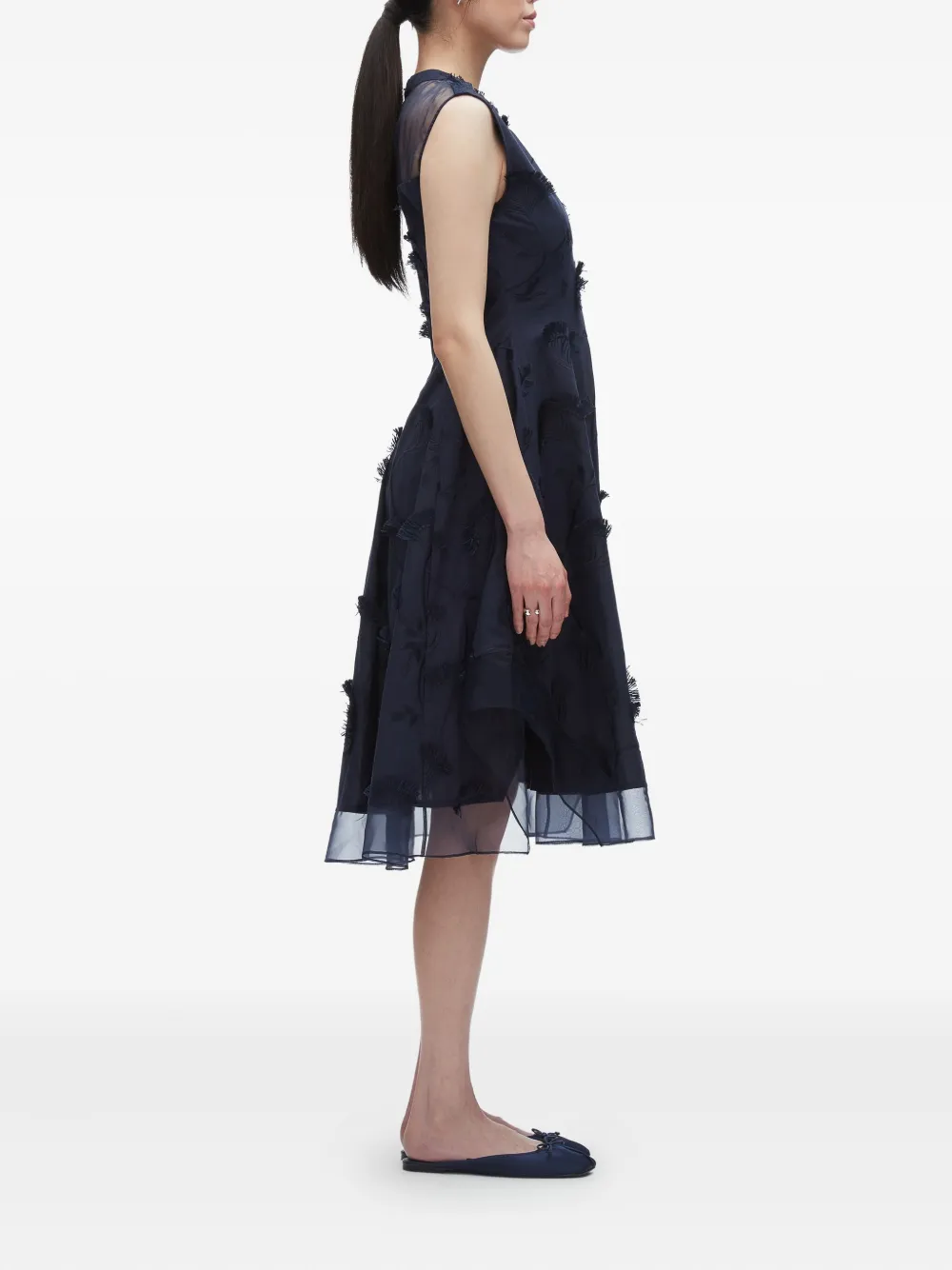 3.1 Phillip Lim floral-embroidered sleeveless midi dress Blauw