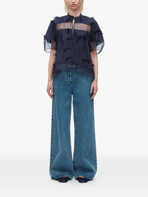 3.1 Phillip Lim ラッフルブラウス | ブルー | FARFETCH JP