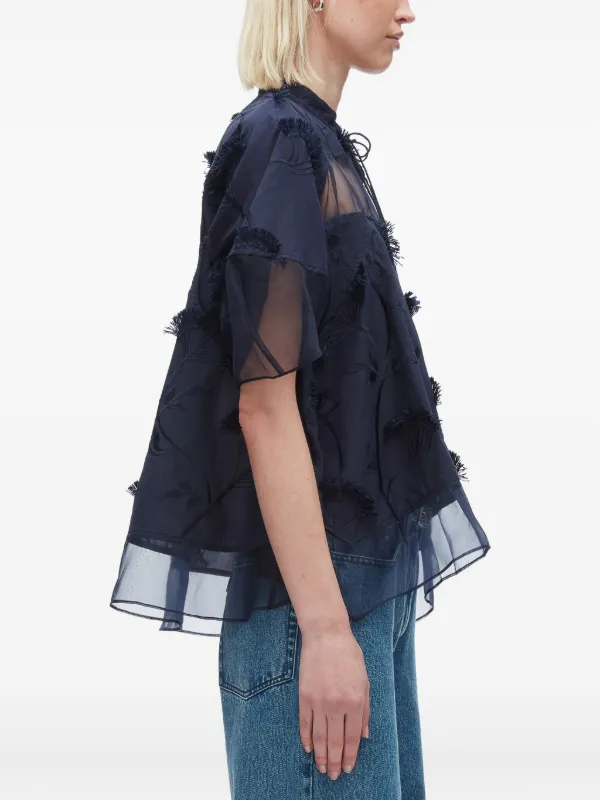 3.1 Phillip Lim ラッフルブラウス | ブルー | FARFETCH JP