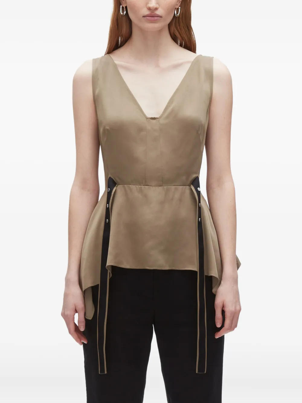 3.1 Phillip Lim V-neck peplum top Beige