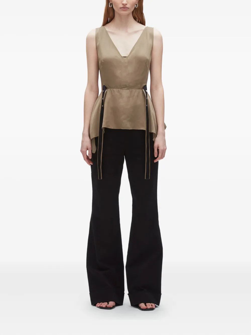 3.1 Phillip Lim V-neck peplum top Beige