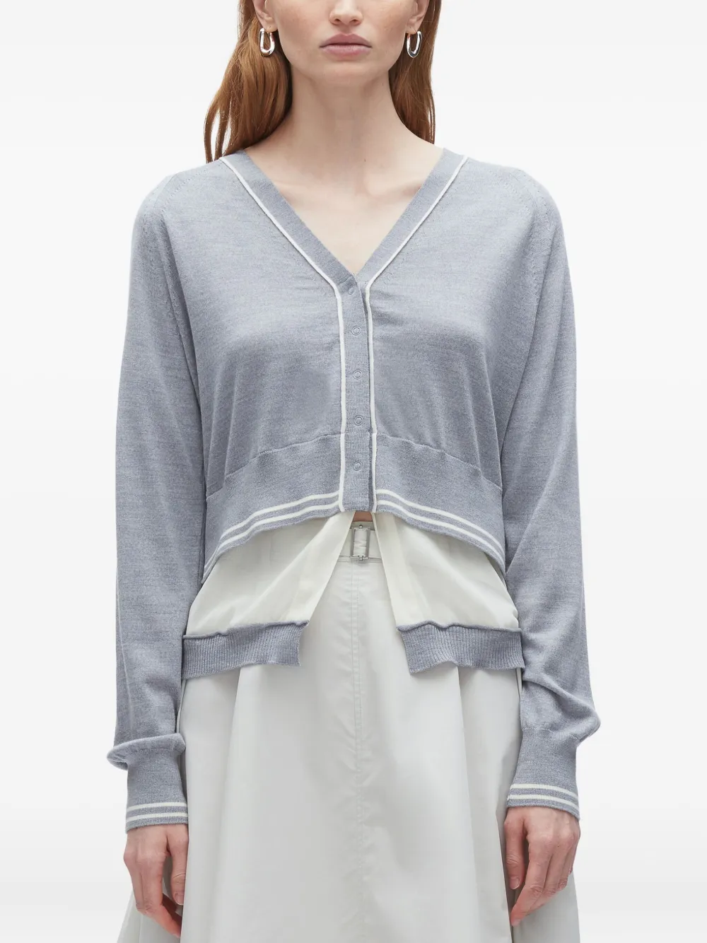 3.1 Phillip Lim layered merino cardigan Grijs