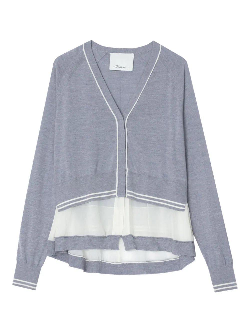 3.1 Phillip Lim layered merino cardigan - グレー 3.1 Phillip Lim layered merino cardigan - グレー