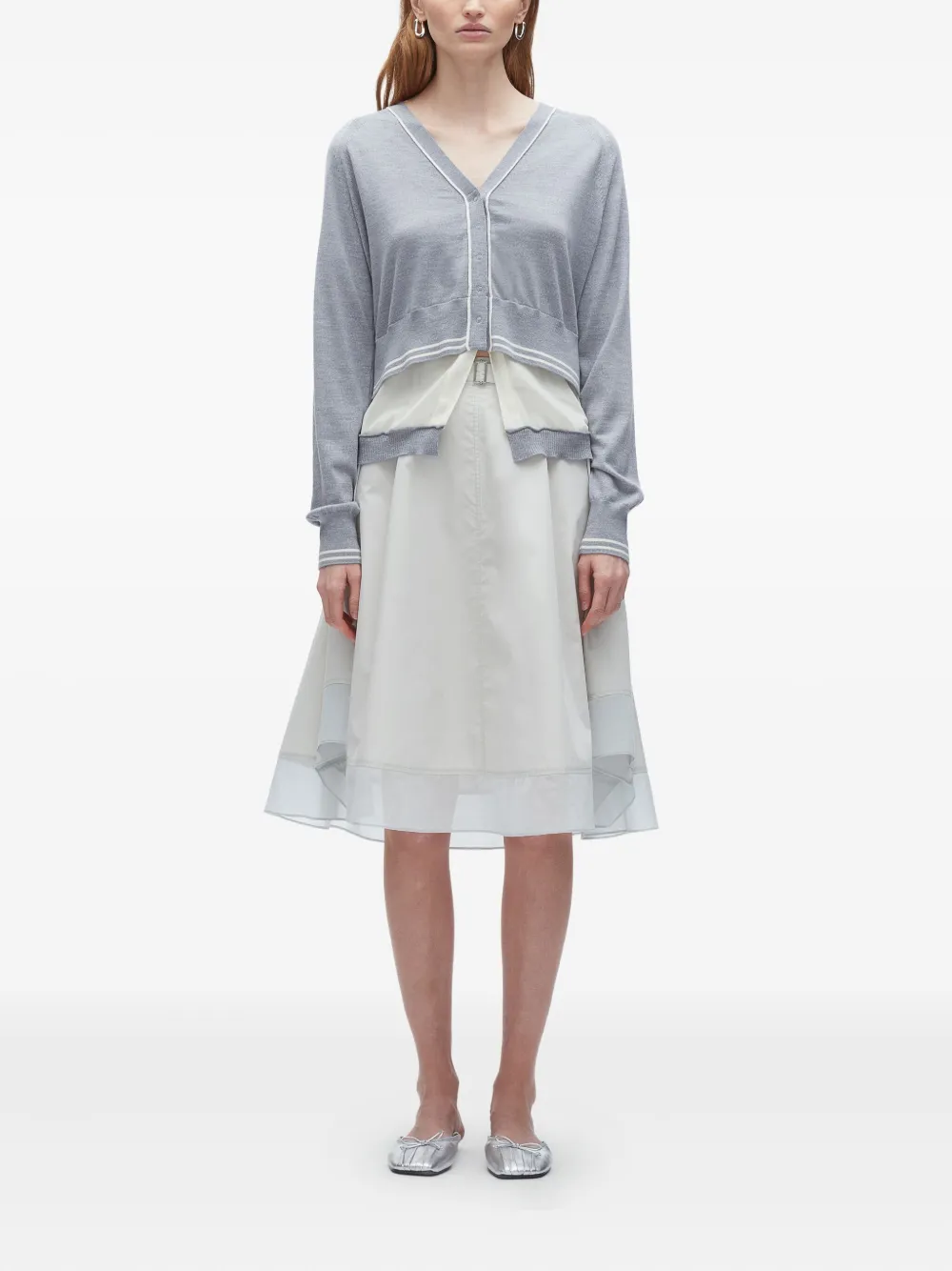 3.1 Phillip Lim layered merino cardigan Grijs
