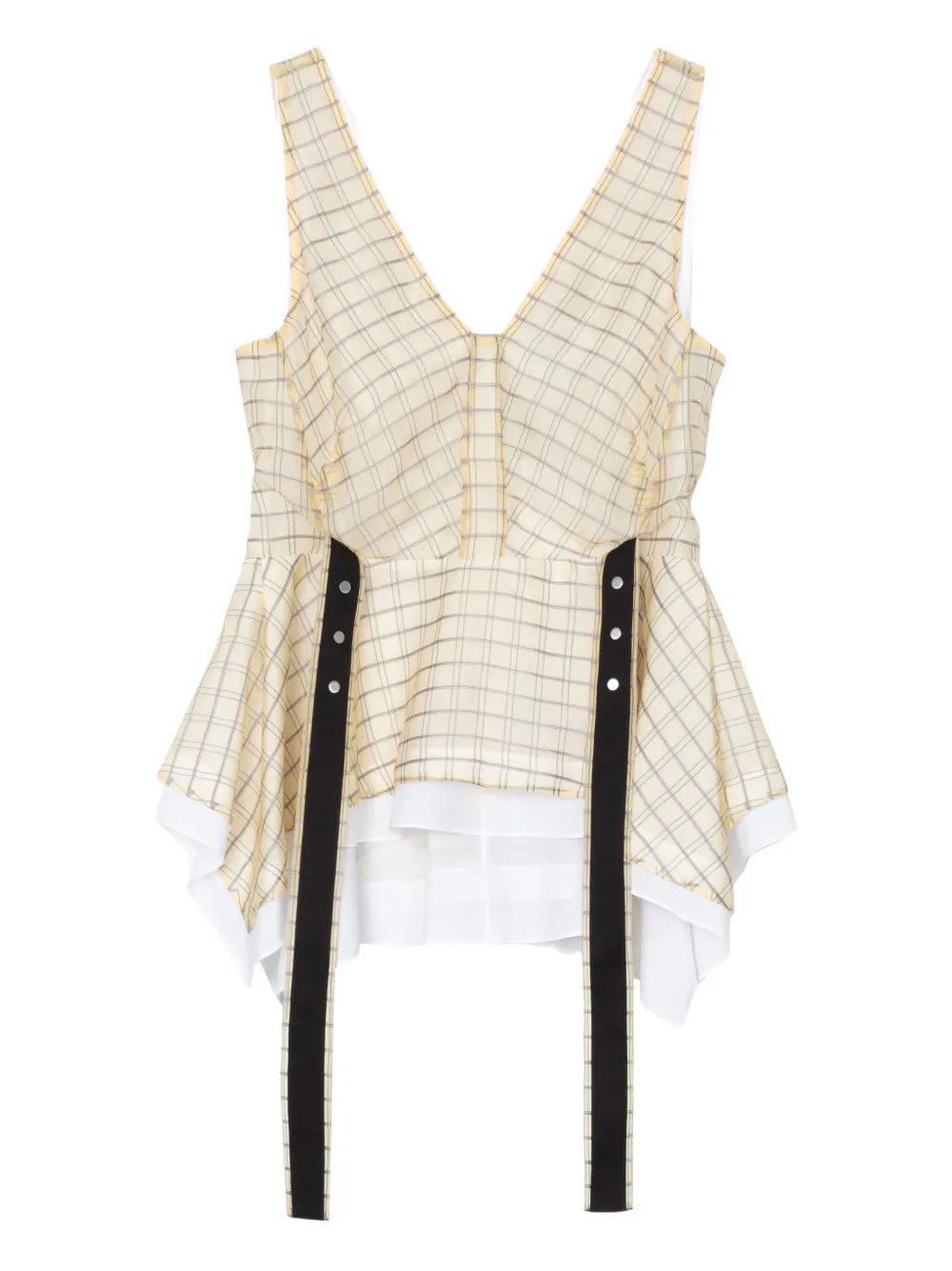 3.1 Phillip Lim checked peplum top Beige