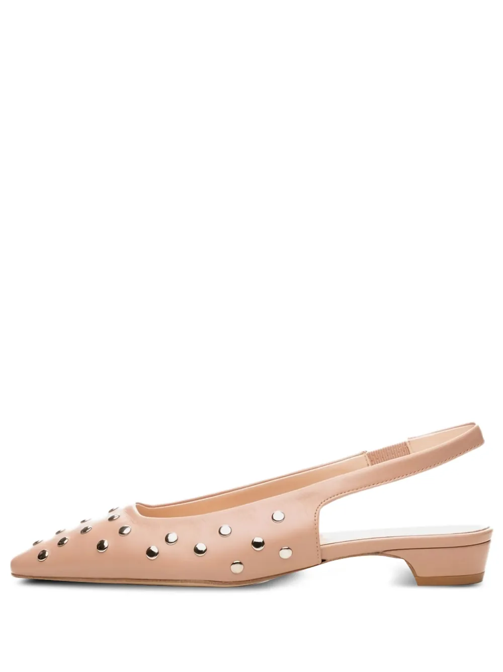 Poche Paris stud-embellished slingback pumps Neutrals