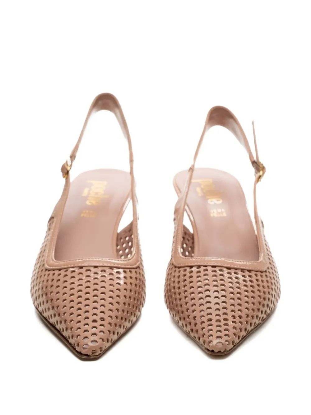 Poche Paris leather heeled sandals Neutrals