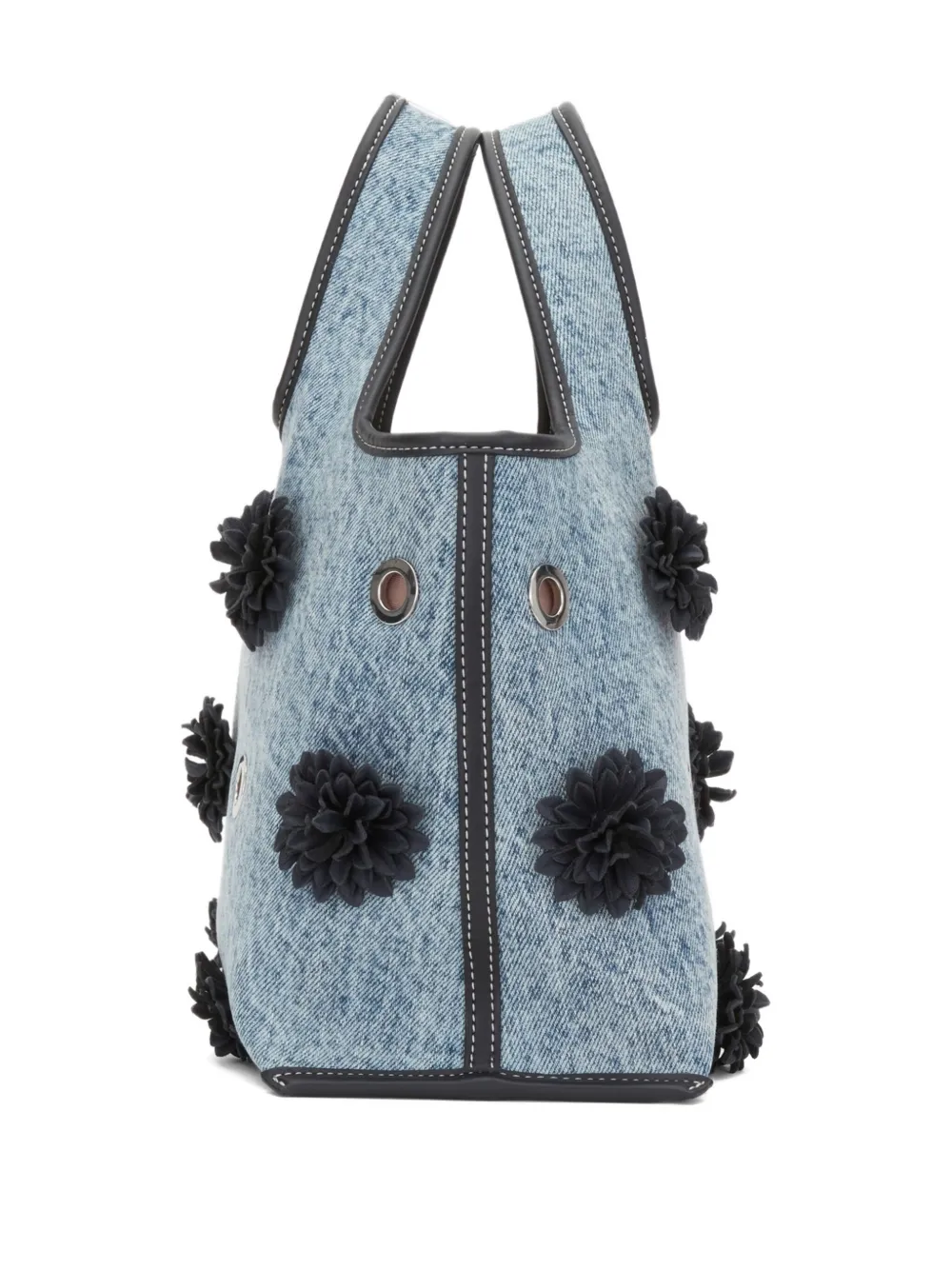 3.1 Phillip Lim flower-embellished eyelet tote bag Blauw