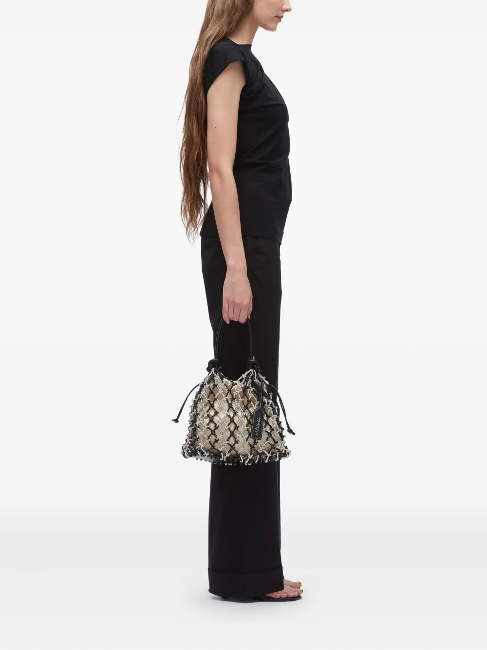 3.1 Phillip Lim mini Sac knotted net tote bag Beige