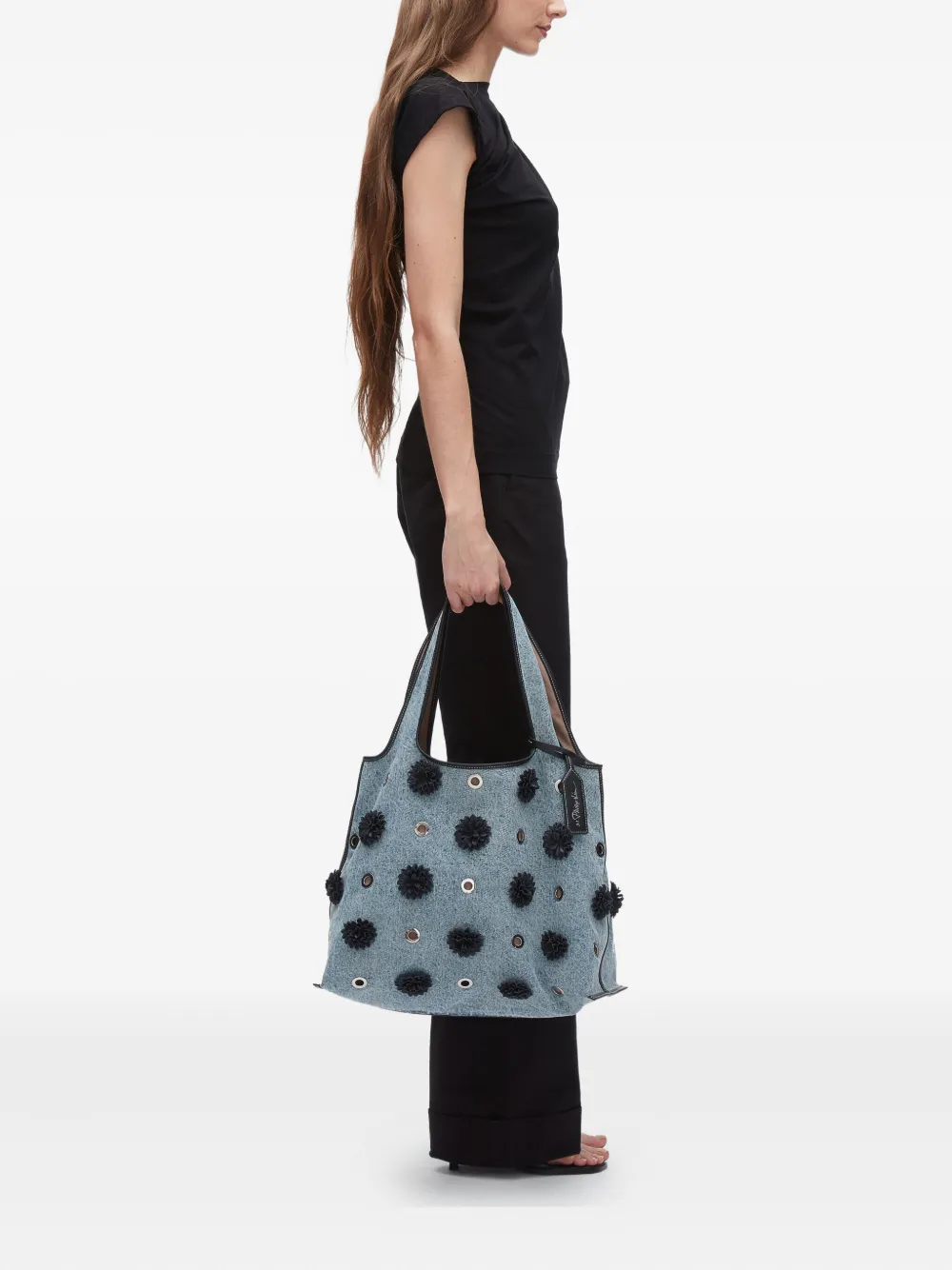 3.1 Phillip Lim pom-pom eyelet tote bag Blauw