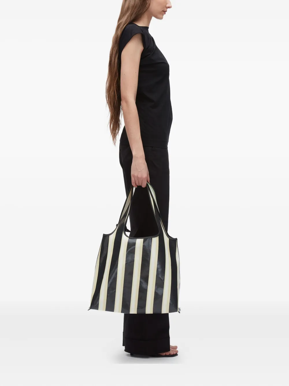 3.1 Phillip Lim medium Market stripe tote bag Groen