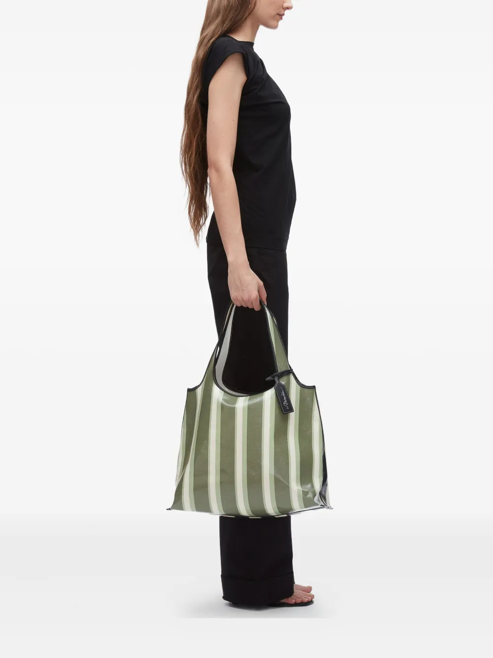 3.1 Phillip Lim medium Market stripe tote bag - グリーン 3.1 Phillip Lim medium Market stripe tote bag - グリーン