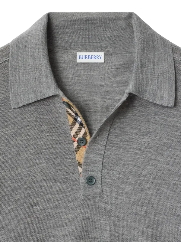 Burberry Wool Polo Shirt Grey FARFETCH JO