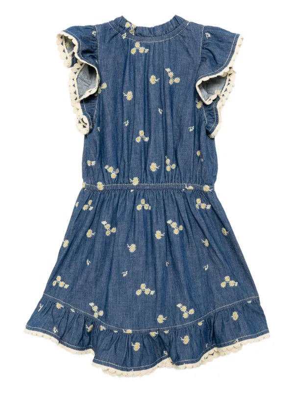ZIMMERMANN Kids Lucky Denim Dress Blue FARFETCH AU