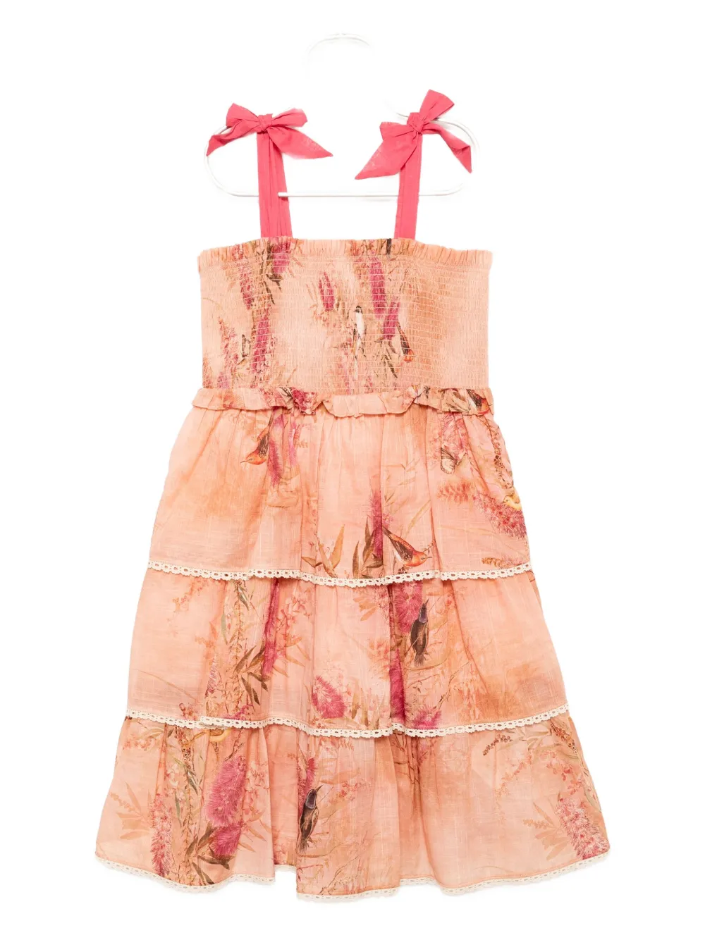Zimmermann Cotton Cascadian Tiered Dress In Pink