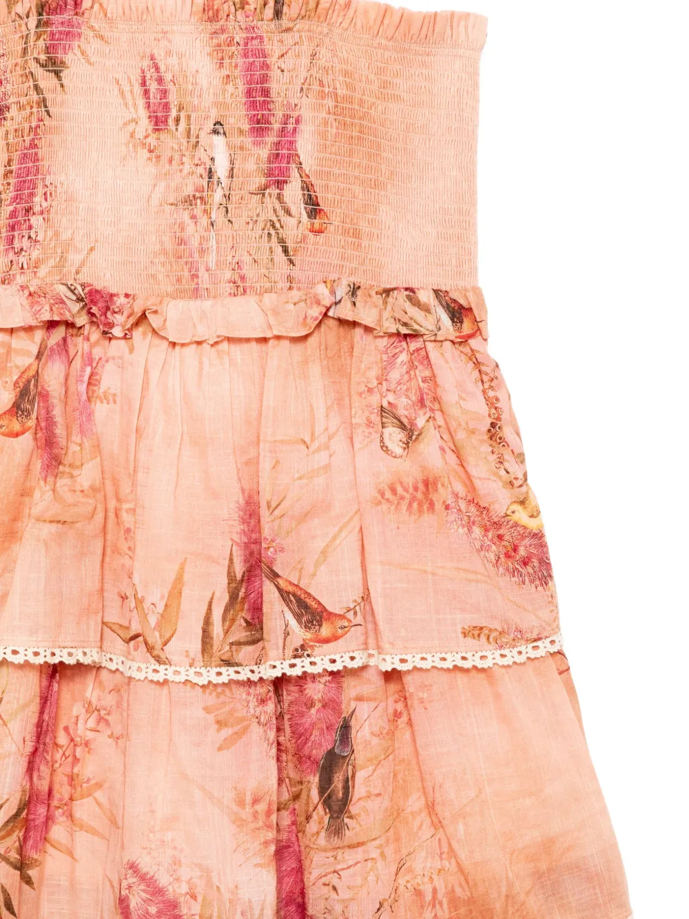 Zimmermann Cotton Cascadian Tiered Dress In Pink