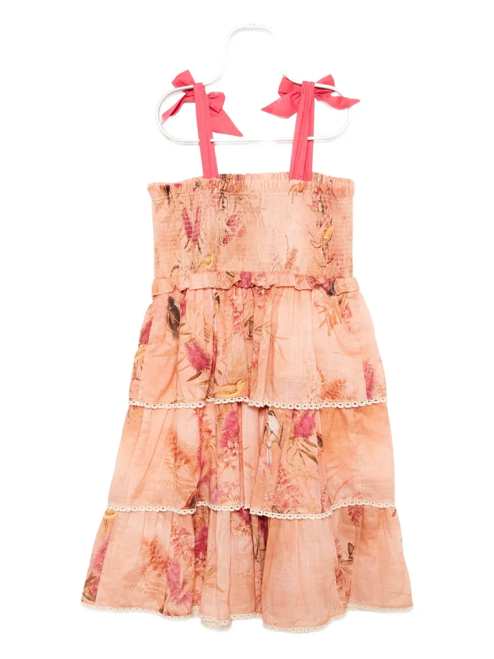 Zimmermann Cotton Cascadian Tiered Dress In Pink
