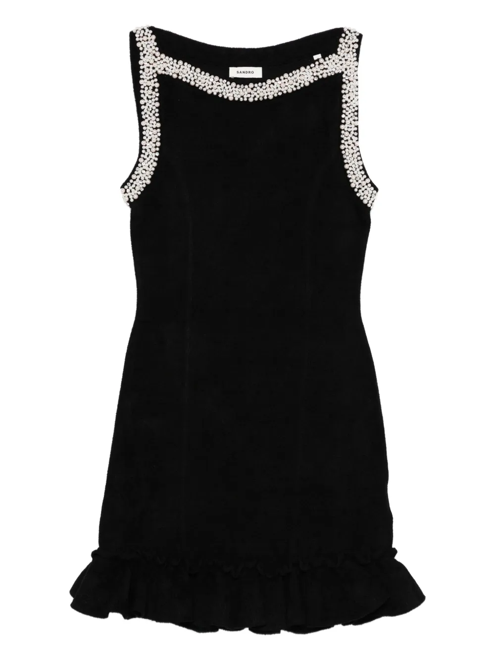 SANDRO vestido midi con detalle de perlas | negro | Image 1