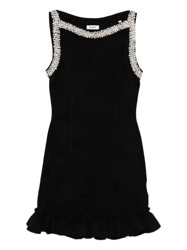 sandro black pearl dress Sandro Black Long Sleeve Pearl Embellished A Line Sweater Dress – The  Hangout main image 1