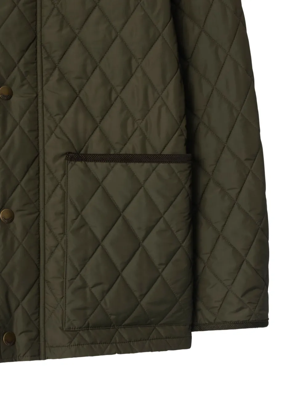 Burberry Gewatteerd jack met ribfluwelen kraag Groen