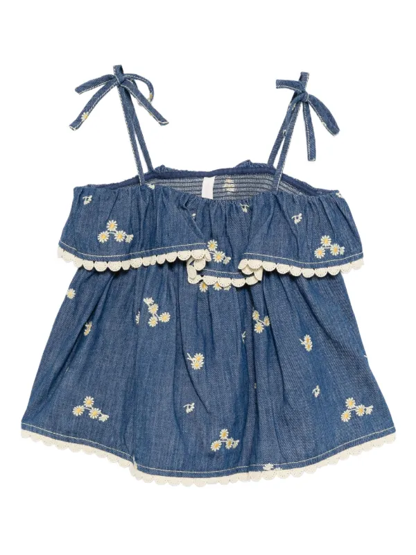 ZIMMERMANN Kids Lucky Denim Top Blue FARFETCH AU