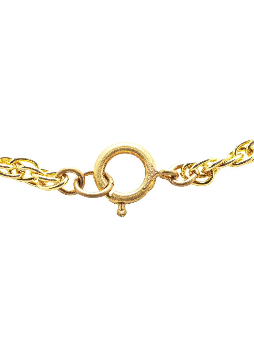 CHANEL Pre-Owned 1970-1980 Gold Plated CC Pendant Rhinestones Necklace costume necklace | Image 2