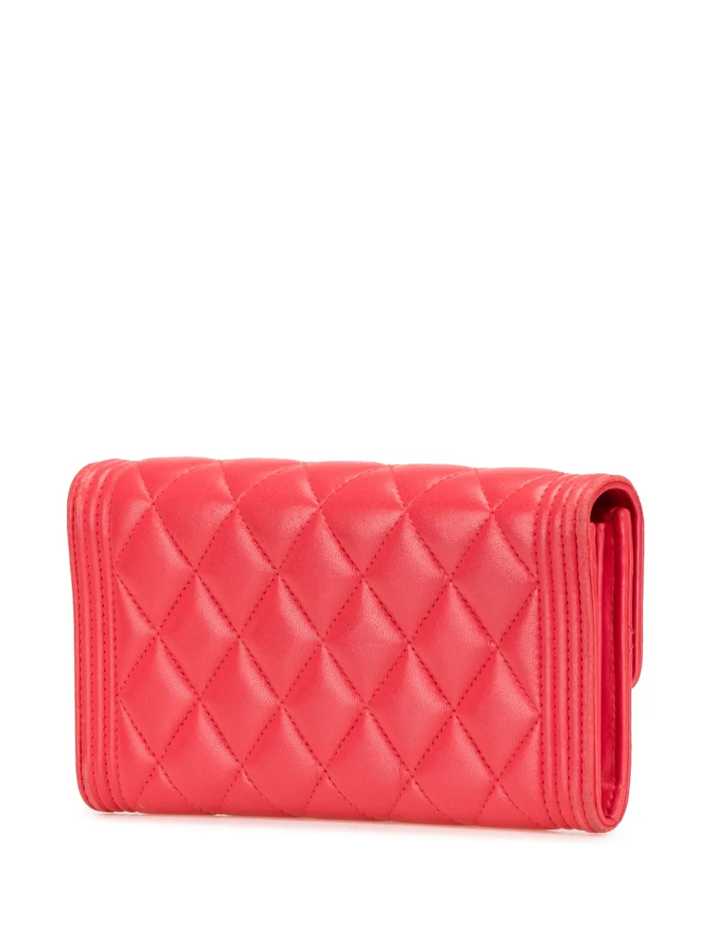 CHANEL Pre-Owned 2018 CC Quilted Lambskin Boy Flap Wallet long wallets | Image 2