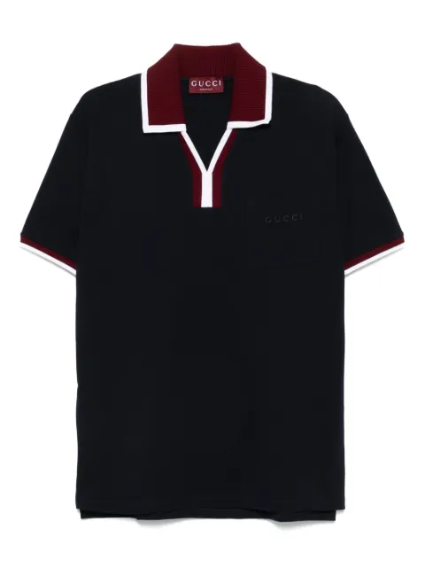 Gucci pocket-trimmed tipped polo shirt