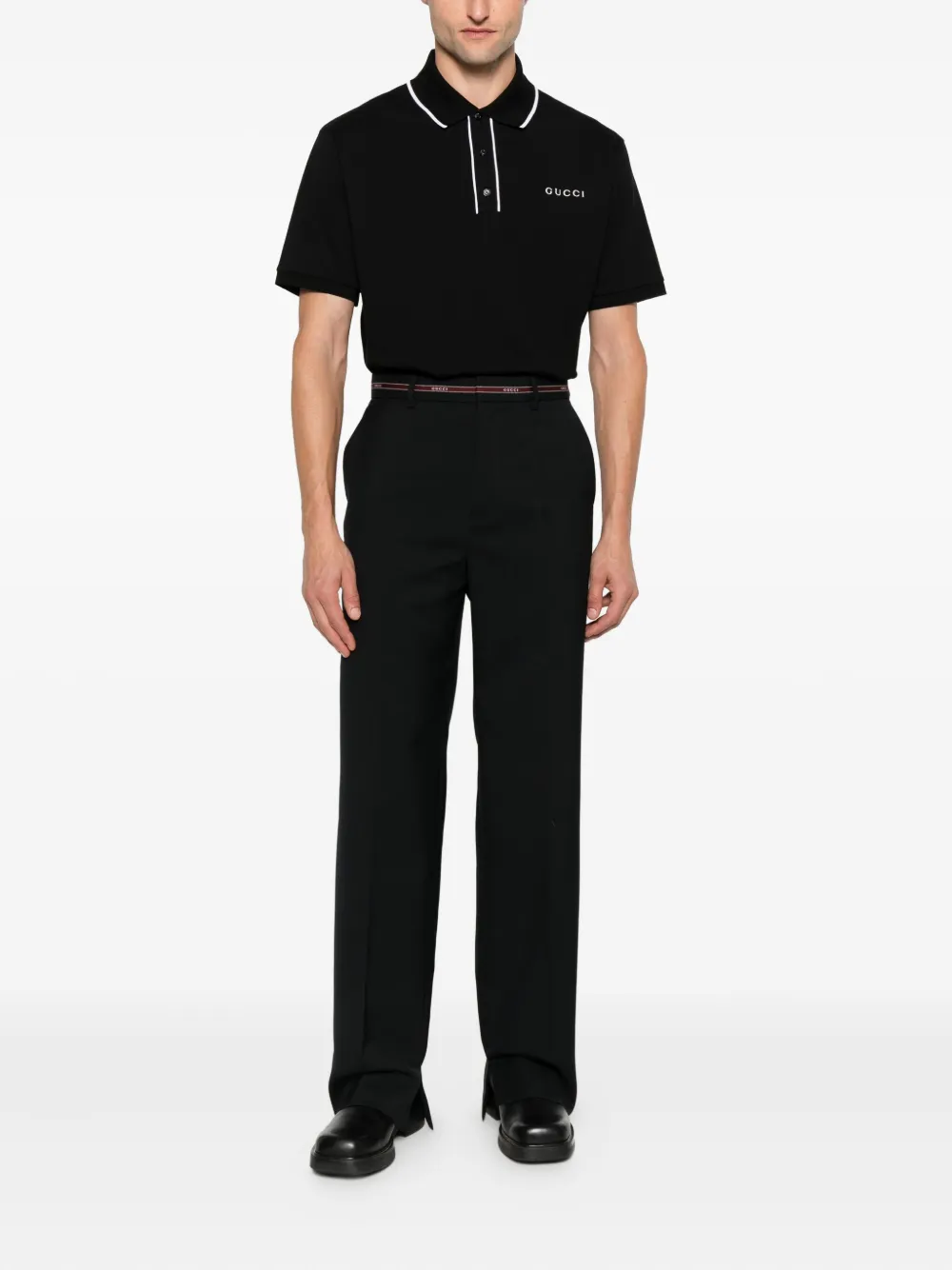 Gucci Poloshirt met gestreepte kraag Zwart