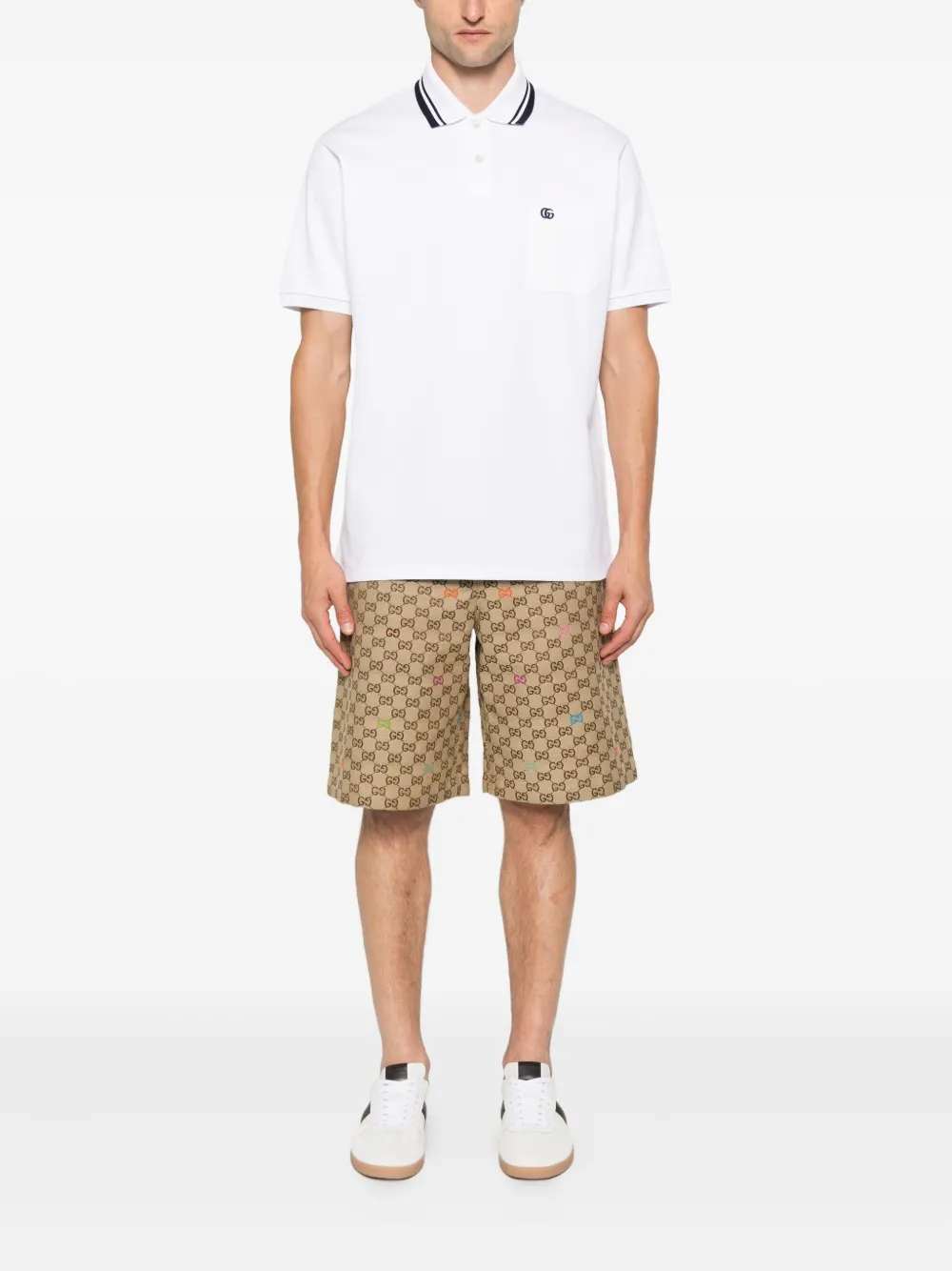 Gucci Poloshirt met gestreepte kraag Wit